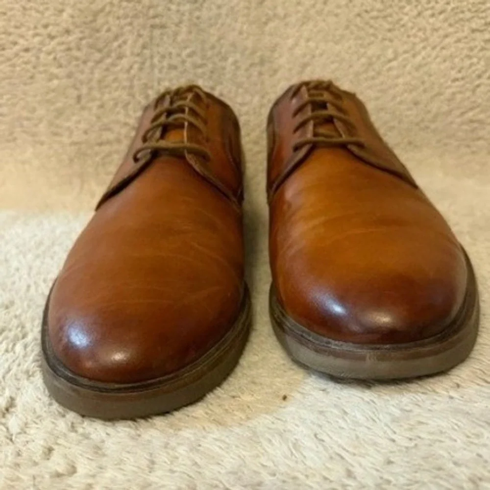 Clarks Whiddon Cap Mens Tan Leather Derby Dress Shoes Size 13 M Plain Toe 15103